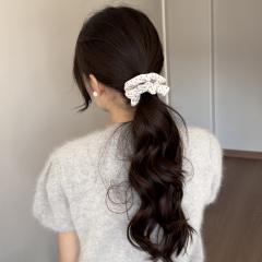 New pleated polka dot scrunchie gentle and simple hair ties