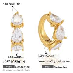 Delicate diamond ear cuff stainless steel earrings