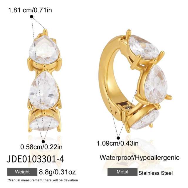 Delicate diamond ear cuff stainless steel earrings