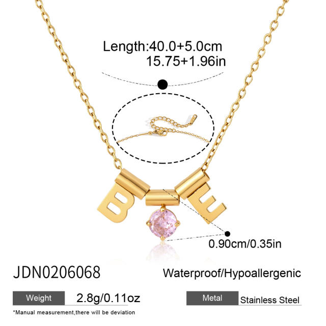 Delicate unique removable charm stainless steel necklace