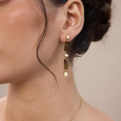 Natural stone bar stainless steel earrings dangle earrings