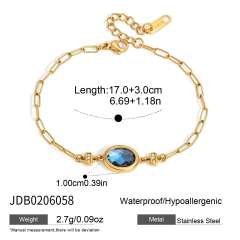 Personality colorful crystal stainless steel bracelet stackable bracelet