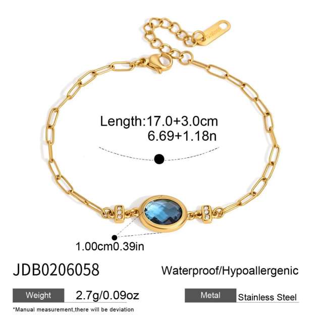 Personality colorful crystal stainless steel bracelet stackable bracelet