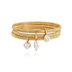 Elegant stainless steel bracelet with zircon pendant snake bone chain