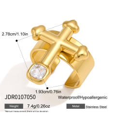Elegant Titanium Steel Cross Necklace rings set punk trend jewelry set