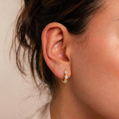 Delicate diamond small hoop earrings stainless steel earrings huggie earrings