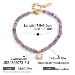 Personality colorful crystal stainless steel bracelet stackable bracelet