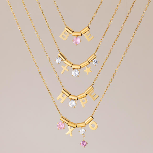 Delicate unique removable charm stainless steel necklace
