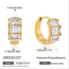 Delicate diamond small hoop earrings stainless steel earrings huggie earrings