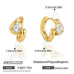 Delicate diamond small hoop earrings stainless steel earrings huggie earrings