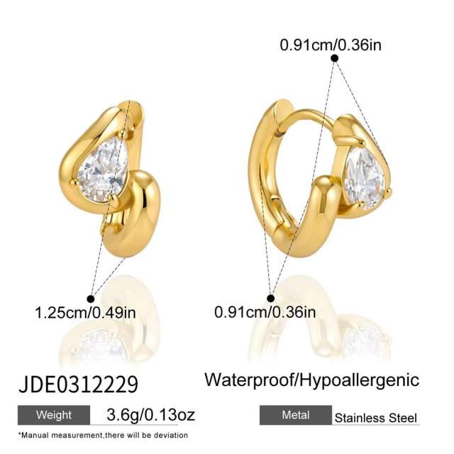 Delicate diamond small hoop earrings stainless steel earrings huggie earrings