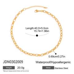 Dainty colorful crystal pendant stainless steel necklace
