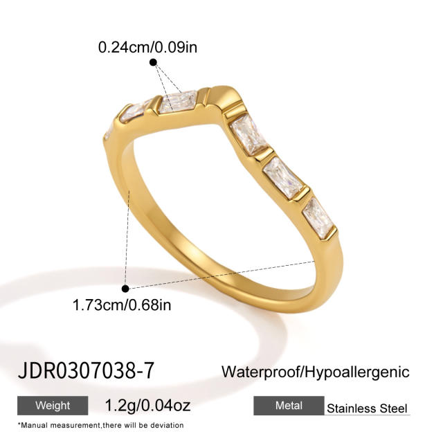 Delicate diamond three piece stainless steel rings stackable rings
