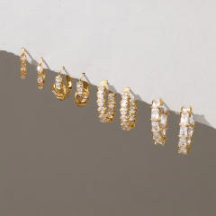Delicate diamond small hoop earrings stainless steel earrings huggie earrings