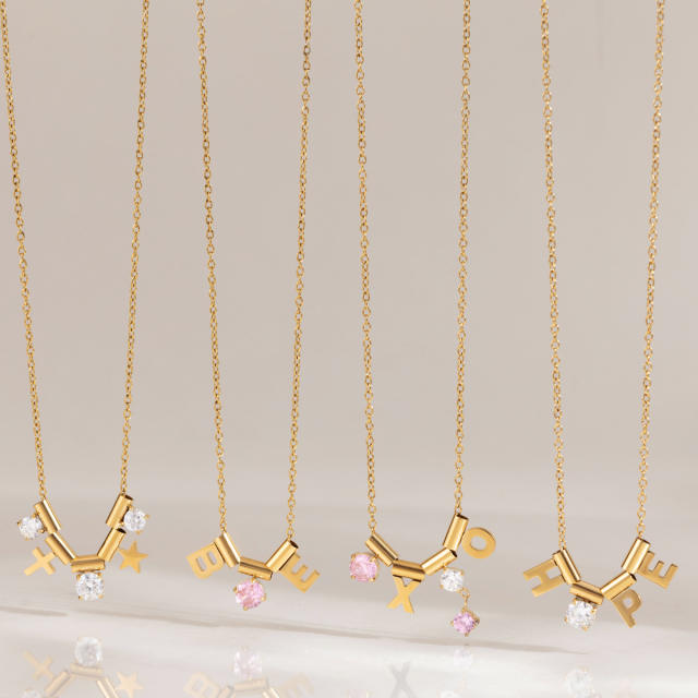 Delicate unique removable charm stainless steel necklace