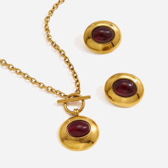 Autumn/Winter stainless Steel Necklace earrings set