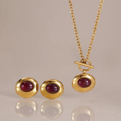 Autumn/Winter stainless Steel Necklace earrings set