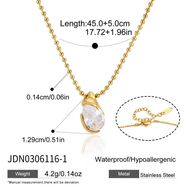 18k gold electroplated non-fading stainless steel necklace stackable jewelry diamond necklace