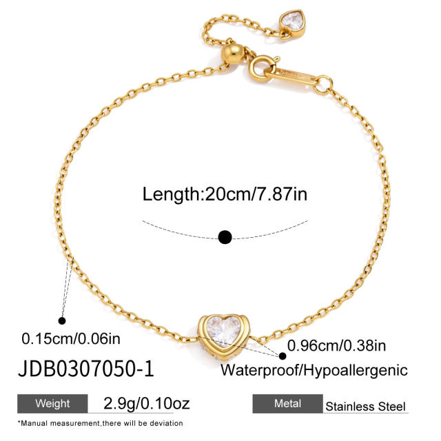 Original Adjustable Stainless Steel Bracelet geometric crystal bracelet