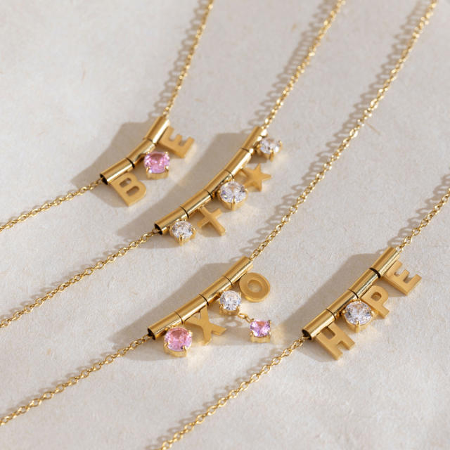 Delicate unique removable charm stainless steel necklace