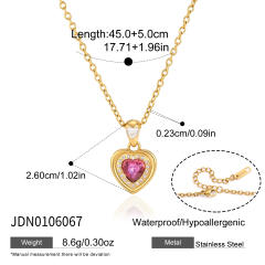 Colorful crystal pendant dainty stainless steel necklace