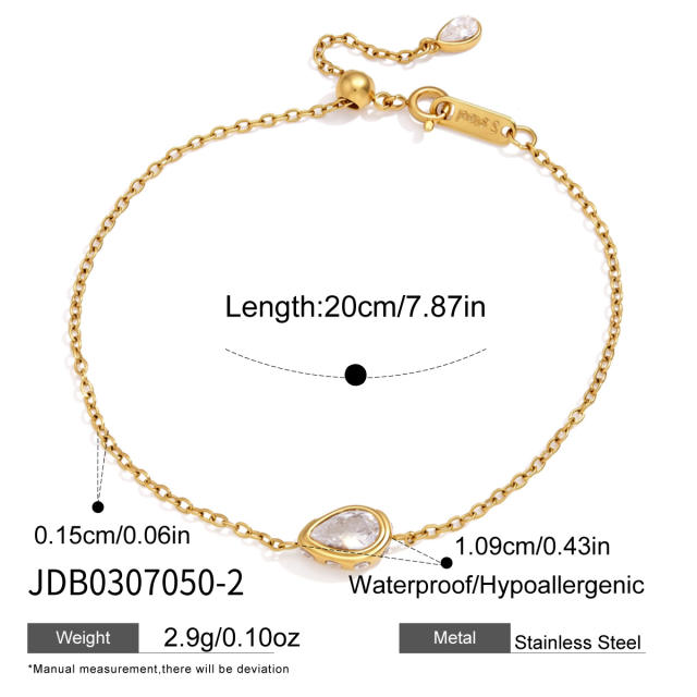 Original Adjustable Stainless Steel Bracelet geometric crystal bracelet