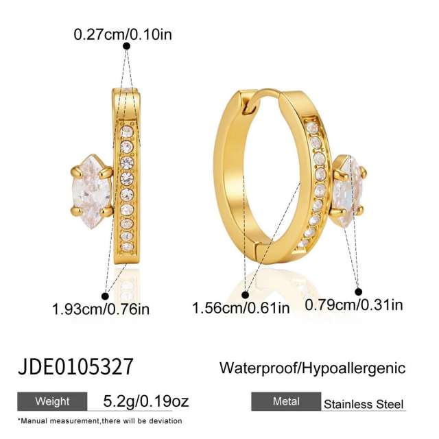 Delicate diamond small hoop earrings stainless steel earrings huggie earrings