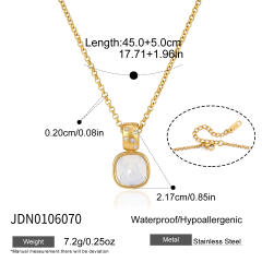 Dainty colorful crystal pendant stainless steel necklace
