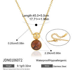 Dainty colorful crystal pendant stainless steel necklace