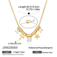 Delicate unique removable charm stainless steel necklace
