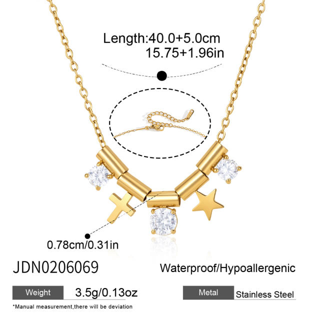 Delicate unique removable charm stainless steel necklace
