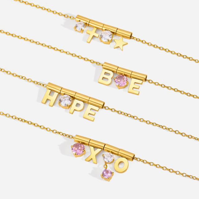 Delicate unique removable charm stainless steel necklace
