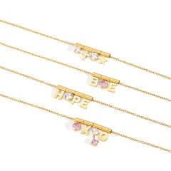 Delicate unique removable charm stainless steel necklace
