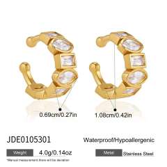 Delicate diamond ear cuff stainless steel earrings
