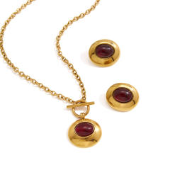 Autumn/Winter stainless Steel Necklace earrings set
