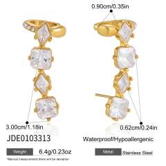 Delicate diamond ear cuff stainless steel earrings