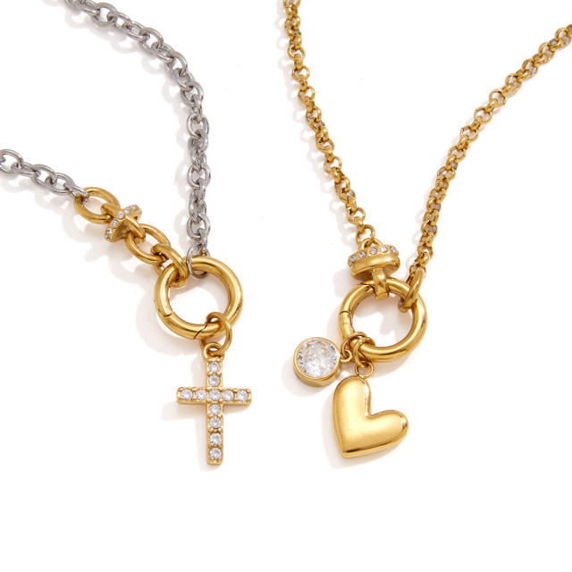 DIY functional detachable stainless steel necklace