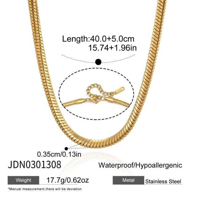 18K gold stainless steel necklace bracelet set zircon charm jewelry set