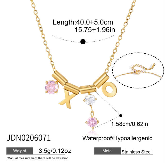 Delicate unique removable charm stainless steel necklace