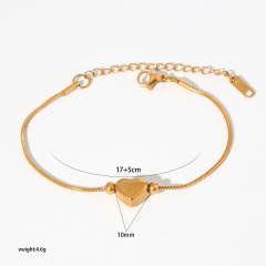 PVD plating gold color diamond stainless steel bracelet stackable bracelet