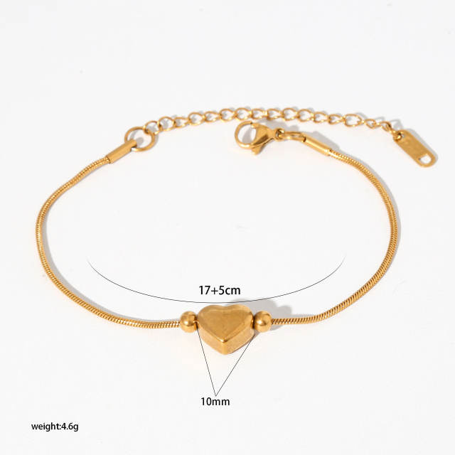 PVD plating gold color diamond stainless steel bracelet stackable bracelet