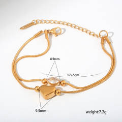 PVD plating gold color diamond stainless steel bracelet stackable bracelet