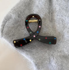 Black and white polka dot hair clip elegant girls hair claw clips collection