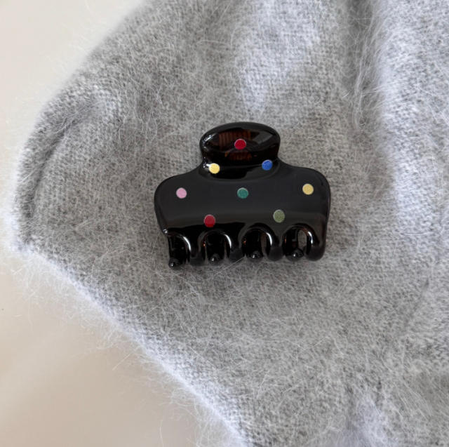 Black and white polka dot hair clip elegant girls hair claw clips collection