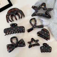 Black and white polka dot hair clip elegant girls hair claw clips collection