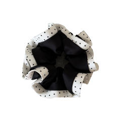 Korean-style elegant polka dot ruffled scrunchie
