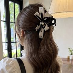 Korean fashion stereo polka dots bow hair claw clips for women