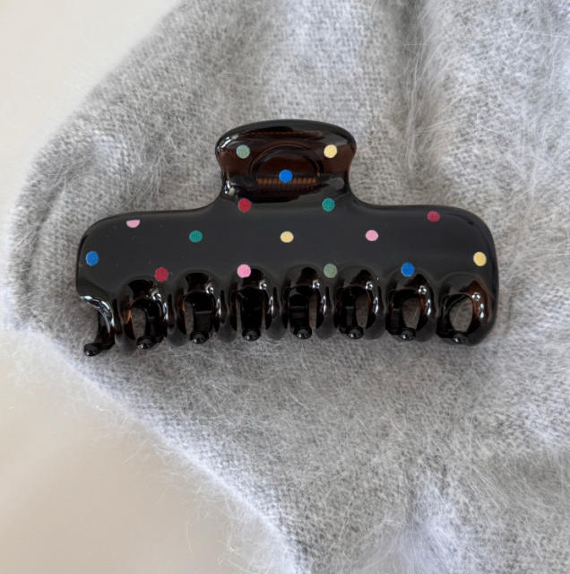 Black and white polka dot hair clip elegant girls hair claw clips collection