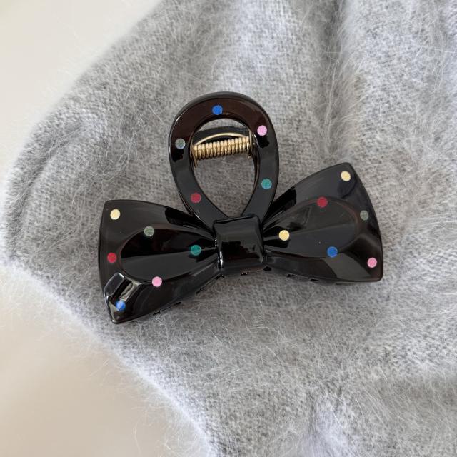 Black and white polka dot hair clip elegant girls hair claw clips collection