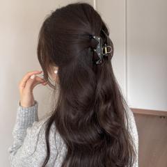 Black and white polka dot hair clip elegant girls hair claw clips collection